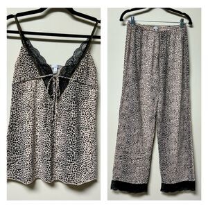 TART INTIMATES Leopard Print Pajama Set, Cami/Pants, Sz M
